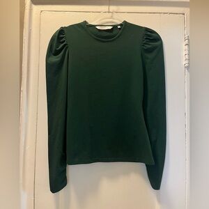 Rebecca Taylor Forest Green Puff Sleeve Top